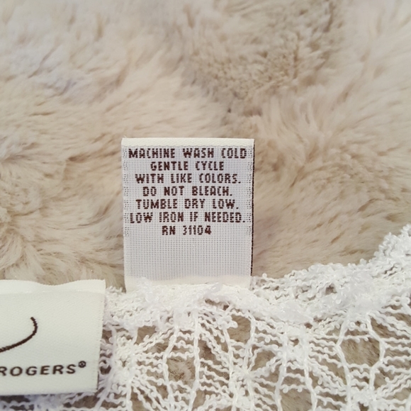 Sheer white lace top sz LARGE Kim Rogers - Picture 4 of 5